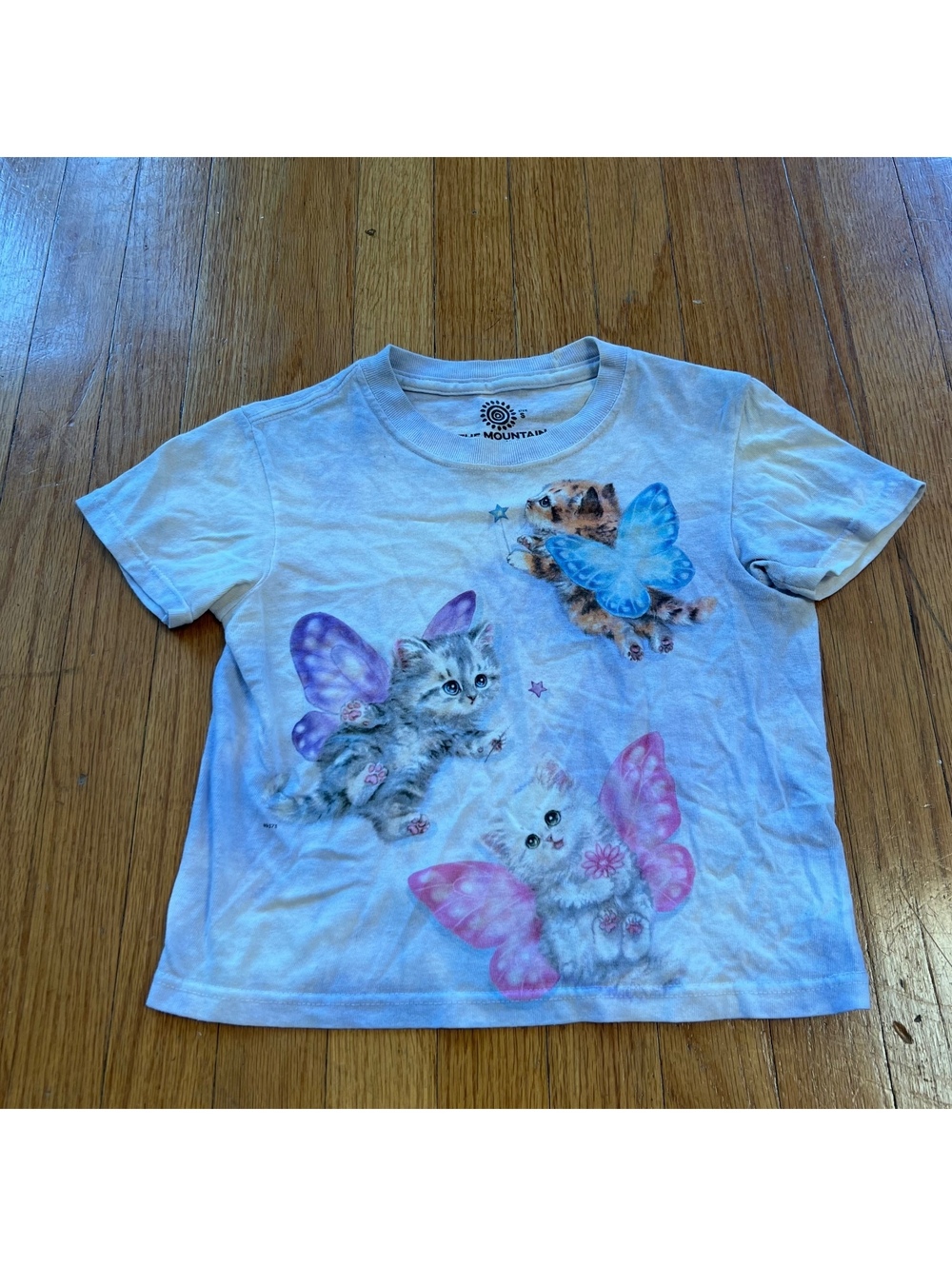 Y2K cat butterfly print the mountain baby tee